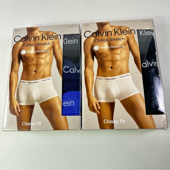 **6 Pairs NIB/NEW XL Men’s Calvin Klein Cotton Stretch Low Rise Trunks, Boxers. - Picture 1 of 4